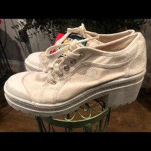 Women's White Platform Sneakers